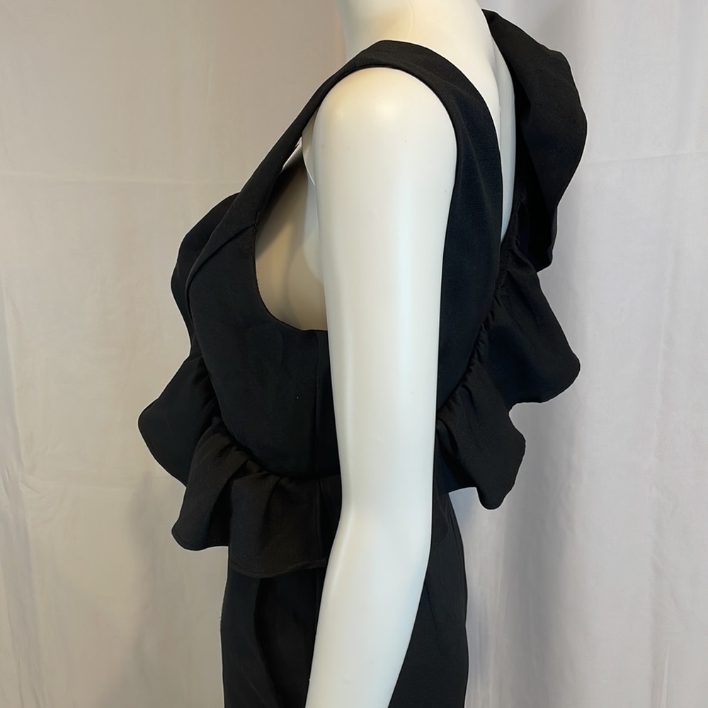 DO+BE Ruffled Deep V Black Jumpsuit - Picture 4 of 6